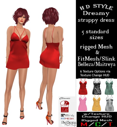Dreamy Strappy Dress with Texture Change HUD