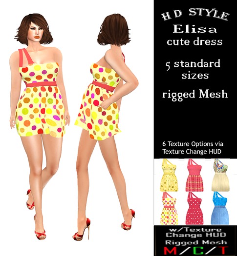 Elisa cute dress with Texture Change HUD