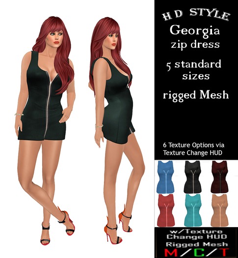 Georgia zip dress with Texture Change HUD