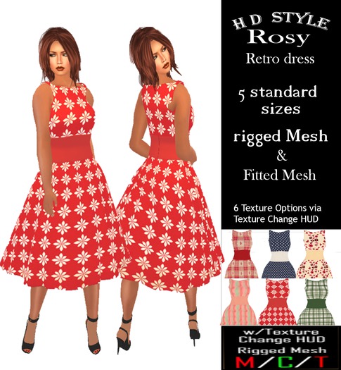 Rosy Retro Dress with Texture Change HUD