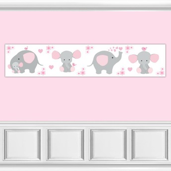 Second Life Marketplace Pink Elephant Mouse Nursery Wallpaper Pink Elephant Mouse Nursery Wallpaper