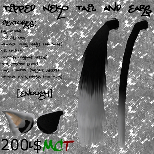 [Enough]Tipped Neko Tails and Ears