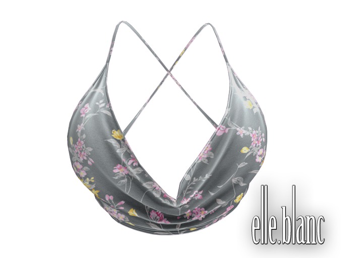 EB cowl top floral gray