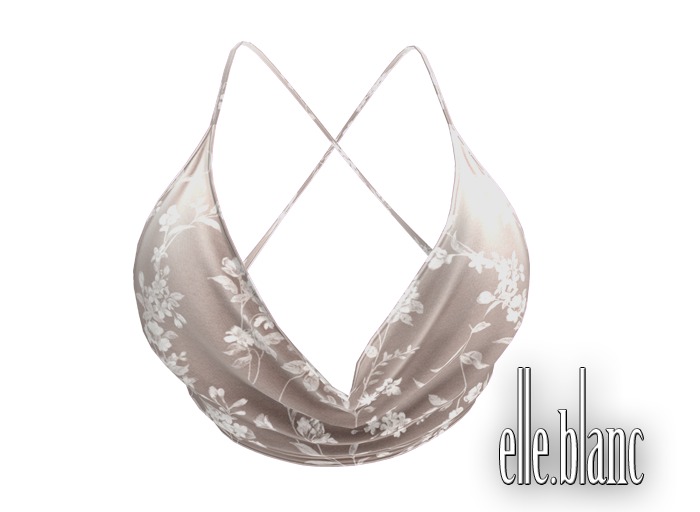 EB cowl top floral beige 