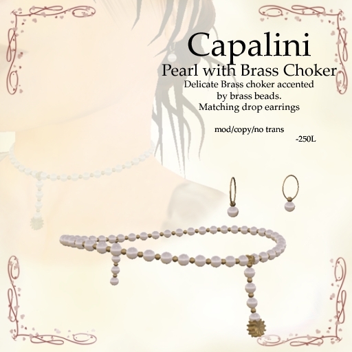 Capalini Pearl Choker with Earrings