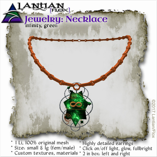~L/Fx~Infinity Necklace, Green  MCtbox