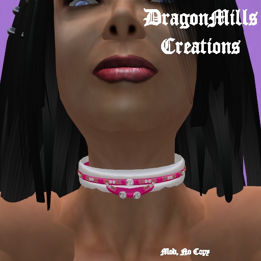 Diamond N Silver Choker 3  (red)   w/ resizer