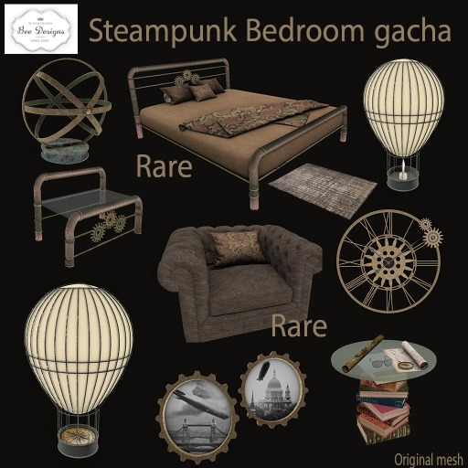 .:Bee designs:.Azul set Gacha  Suitcase table