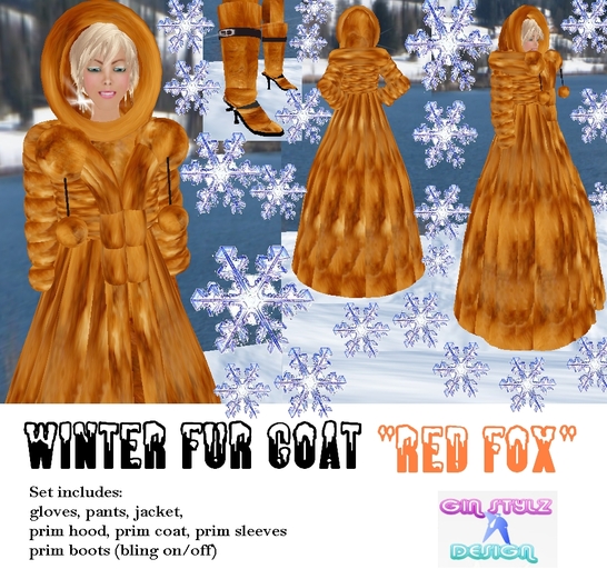 Winter Fur Coat "Red Fox"
