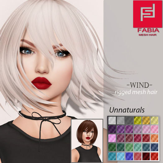 -FABIA- Mesh Hair  < Wind> Unnaturals Tones