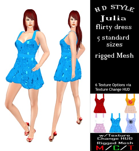 Julia flirty dress with Texture Change HUD