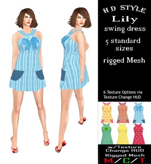 Lily swing dress with Texture Change HUD
