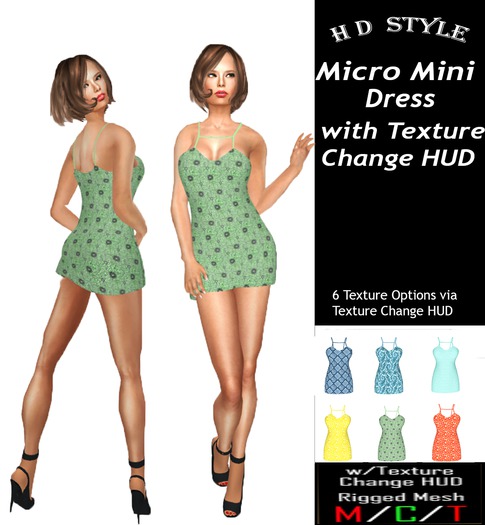 Micro Mini Dress with Texture Change HUD