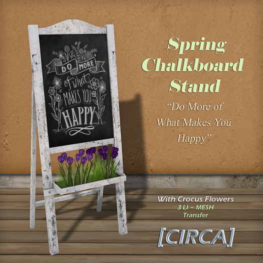 [C.] Pkg - Spring Chalkboard Stand - "Do More Of ...."
