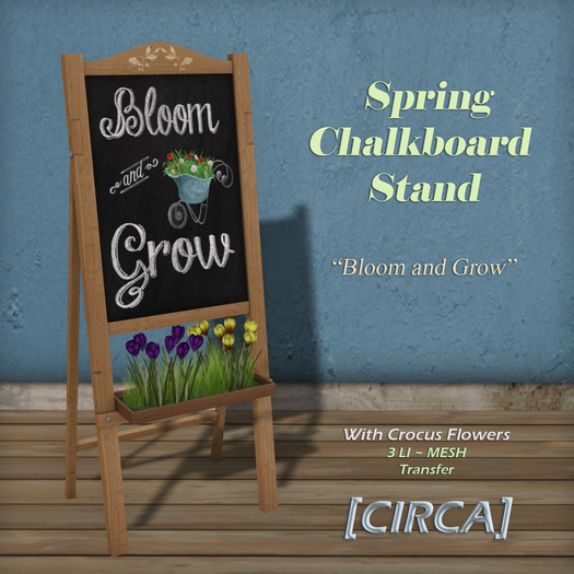 [C.] Pkg - Spring Chalkboard Stand - "Bloom & Grow"