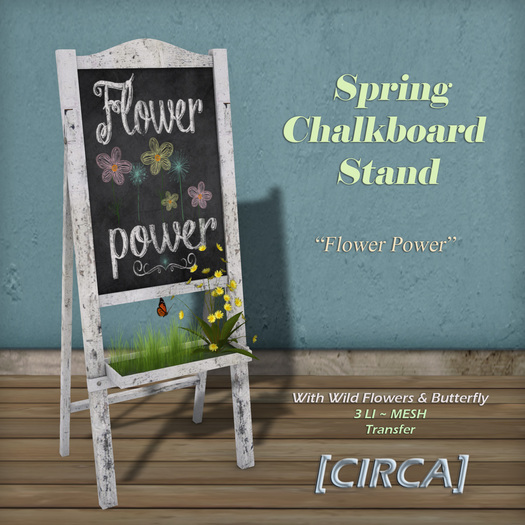 [CIRCA] - Spring Chalkboard Stand - "Flower Power"