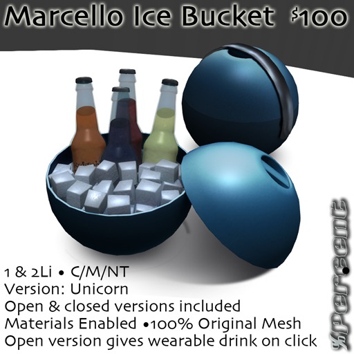 % Marcello Ice Bucket (unicorn) *MESH*