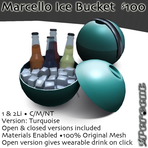 %Marcello Ice Bucket (turquoise) *MESH* Delivery Box