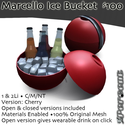%Marcello Ice Bucket (cherry) *MESH* Delivery Box