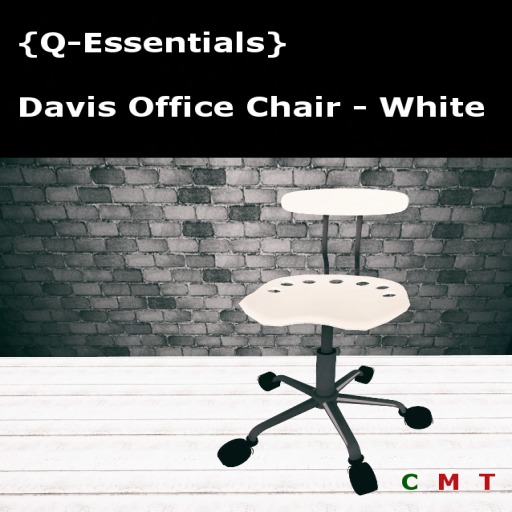 {Q-Essentials}Davis White Office Chair (Animated)
