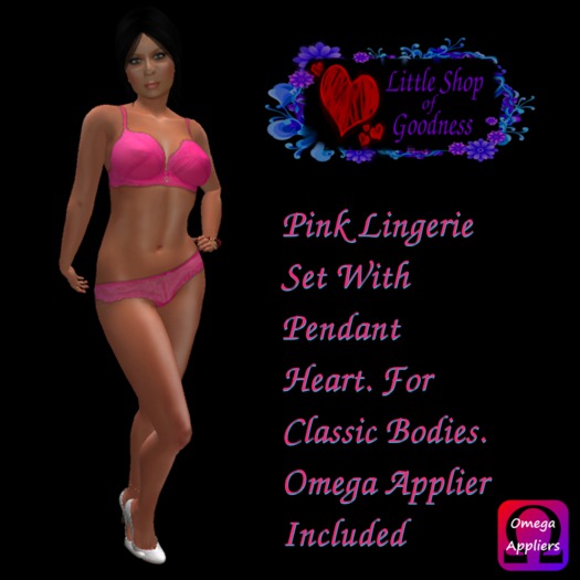 Pink Lingerie Set With Pendant Heart