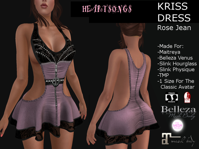 HEARTSONGS- KRISS DRESS ROSE JEAN AND LACE