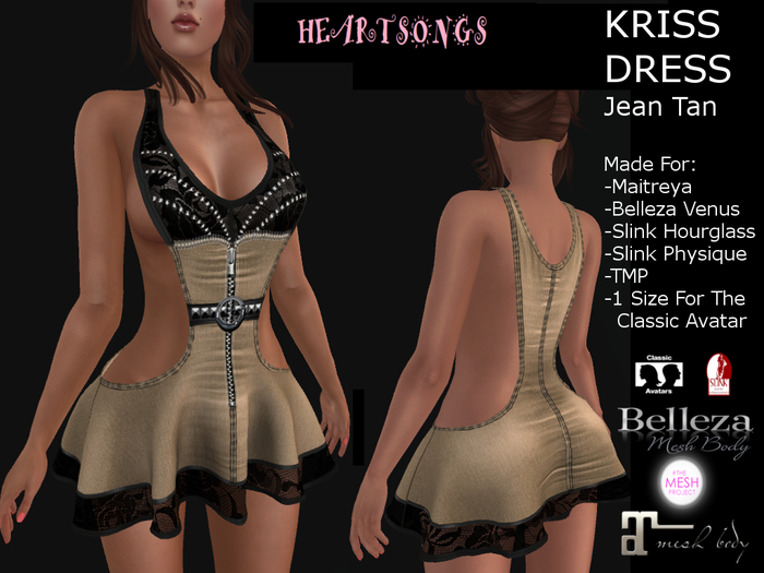 HEARTSONGS- KRISS DRESS TAN JEAN AND LACE