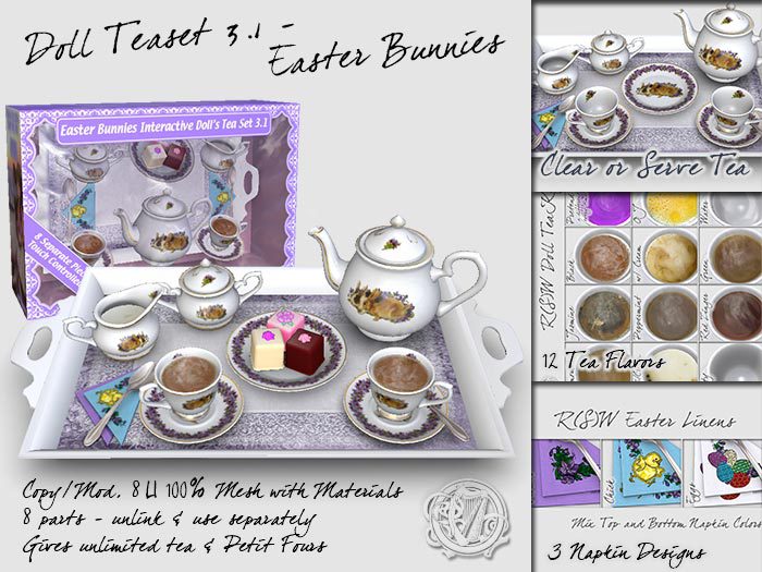 R(S)W Doll Tea Set 3.1 - Easter Bunnies