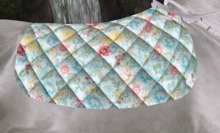 Rococo Blue Floral Qilted Saddlepad