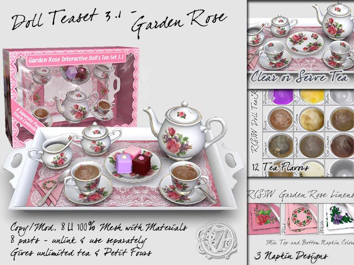 R(S)W Doll Tea Set 3.1 - Garden Rose