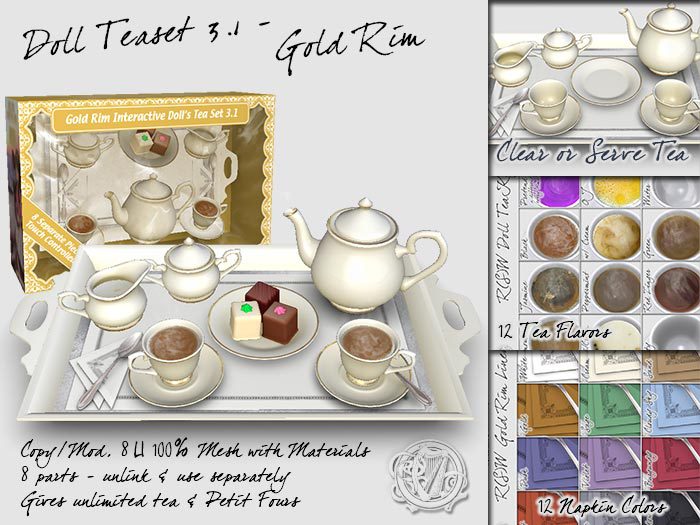 R(S)W Doll Tea Set 3.1 - Gold Rim