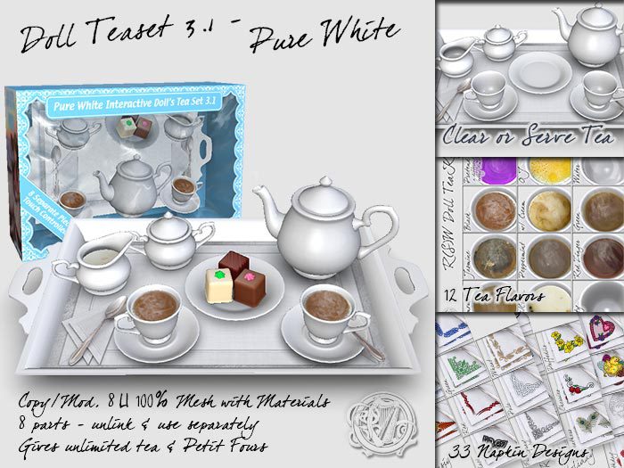 R(S)W Doll Tea Set 3.1 - Pure White