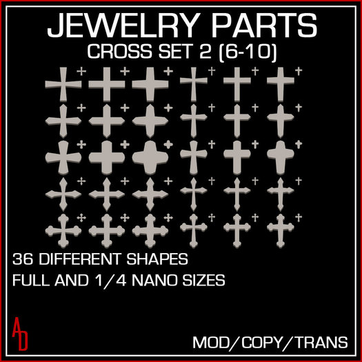 *AD* Mesh Jewelry Parts - Cross Set 1 - 30 different shapes - Full and 1/4 Nano sizes - FULL PERMISSION