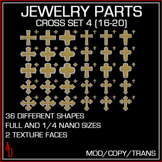 *AD* Mesh Jewelry Parts - Cross Set 1 - 30 different shapes - Full and 1/4 Nano sizes - FULL PERMISSION