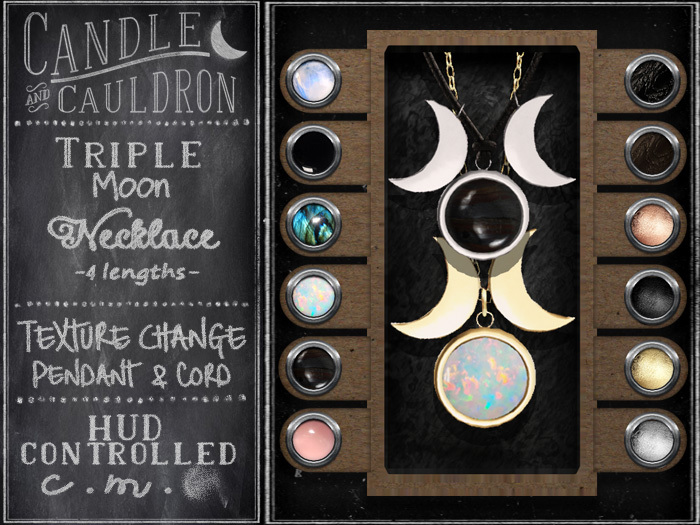 .:C&C:. Tripple Moon Necklace *WEAR or ADD ME*