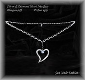 Silver & Diamond Heart Necklace