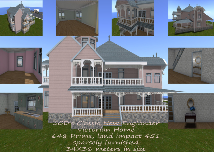 3GD's Classic New Englander Victorian Home (boxed)