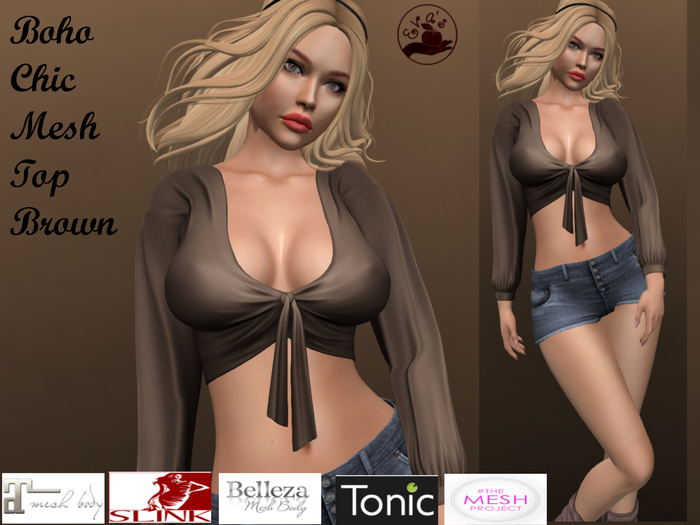 Eva's Temptation Boho Chic Mesh Top Brown