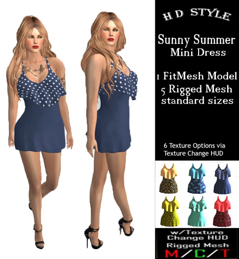 Sunny Summer Mini Dress with Texture Change HUD