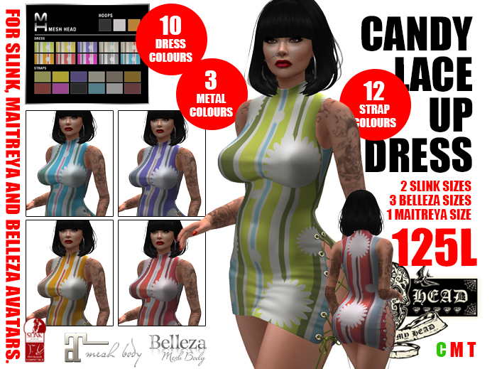 Mesh Head - Candy Lace Up Dress - MAITREYA - SLINK - BELLEZA