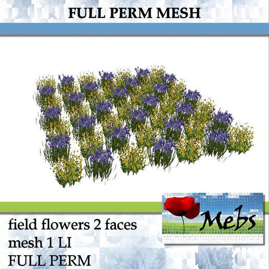 field flowers 2 faces full perm mesh