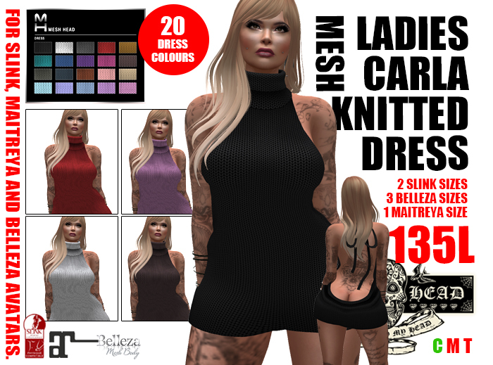 Mesh Head - Carla Knitted Dress - MAITREYA - SLINK - BELLEZA