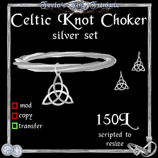 !~TTT~! Celtic Knot Choker Set - silver
