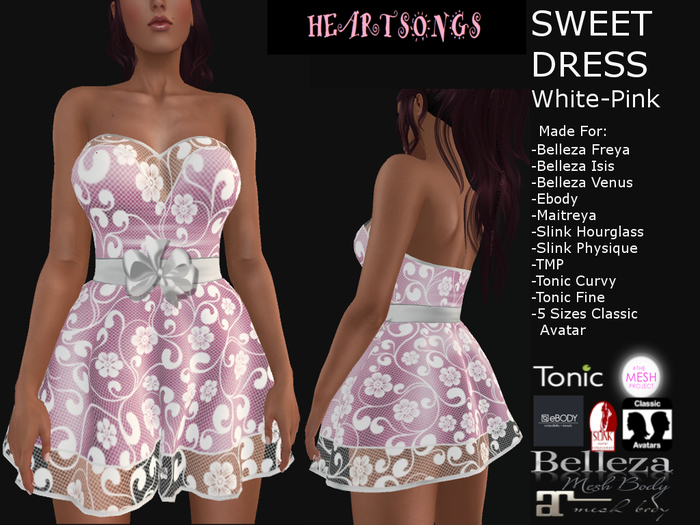 HEARTSONGS- SWEET DRESS  WHITE-PINK