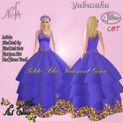 NEFA 132Y - Petite Blue Iridescent Gown - Yabusaka Bxd