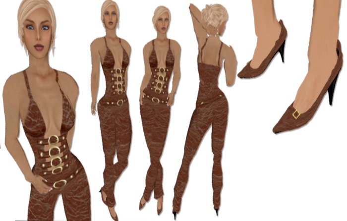 Brown leather set