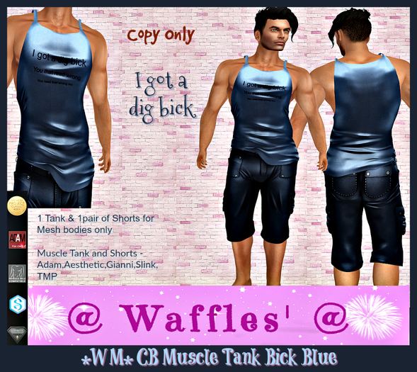 *WM* CB Muscle Tank Bick Blue
