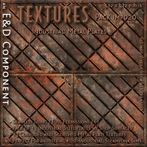 Second Life Marketplace - [IMP020] 13 Seamless Scorched Industrial ...