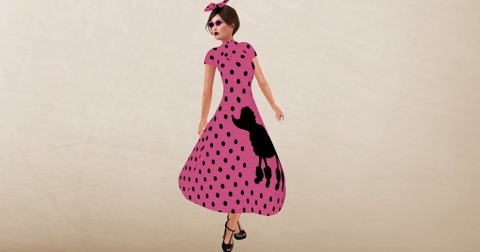 Mesh Sock Hop Dress (Pink)