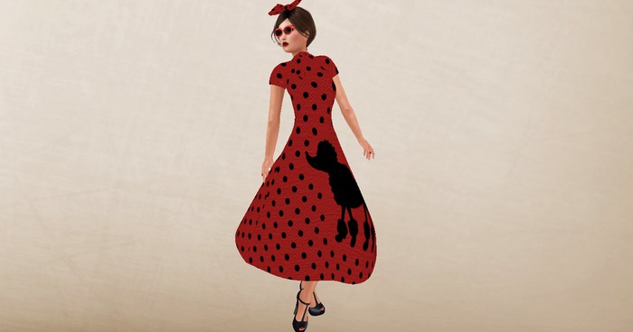Mesh Sock Hop Dress (Red)